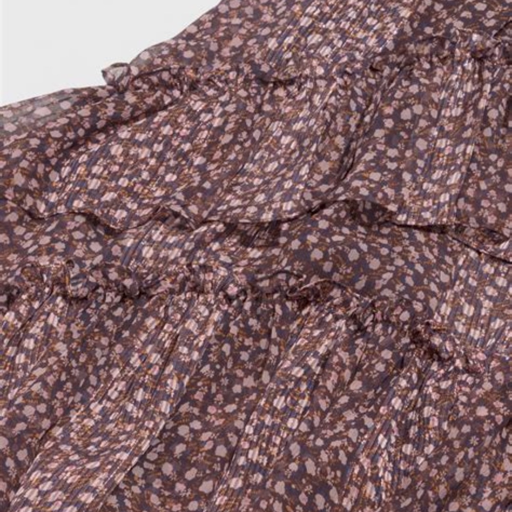 Ulla Johnson Cocoa Ruffled Silk Chiffon Skirt sz 6 - Picture 6 of 15